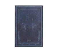 Inkblot (Old Leather Collection) Midi 12-month Horizontal Hardback Dayplanner 2025 (Elastic Band Closure): tydzień na dwóch stronach, zamykany na gumkę, papier 100 gsm