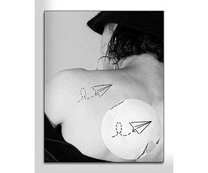 Inkbox Temporary Tattoos, Semi-Permanent Tattoo, One Premium Easy Long Lasting, Waterproof Temp Tattoo with For Now Ink - Lasts 1-2 Weeks, Airplane Tattoo, 3 x 3 in, Papel