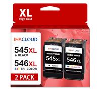 INKCLOUD 545XL 546XL Multipack de repuesto para Canon 545 546 PG-545XL CL-546XL Negro y color para Canon Pixma MX495 TR4550 TS3350 TS3150 TR4551 MG2550s MG2555s TS3151 MG3050 2950 TS205