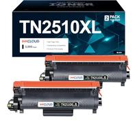 INKCLOUD TN2510XL con chip compatible con Brother TN2510 XL TN2510 TN-2510XL Tóner para HL-L2400DW HL-L2400DWE MFC-L2800DW DCP-L2620DW MFC-L2860DWE DCP-L2627DW (2 negros)