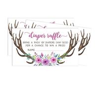 Inkdotpot 30 De La Ducha Del Bebé Del Pañal Sorteo De Lotería De Inserción Juegos De Cartas Suministros Cornamenta (Niña) Animales De La Selva Traer Un Paquete De Pañales Para Ganar Favores