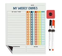 Inkdotpot Pizarra Magnética My Weekly Chore Chare Chart Para Refrigerador-TablaComportamientoBorradoSeco Para La TablaResponsabilidadLos Niños Con 2 MarcadoresPunta Fina Y Borrador