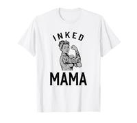 Inked Mama Fuerte Tatuado Mamá Flexionando Bíceps Camiseta