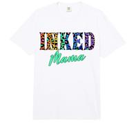 Inked Mama - Mamá Tatuada con Actitud de Estampado de Leopardo Comfort Colors Adult Heavyweight T-Shirt