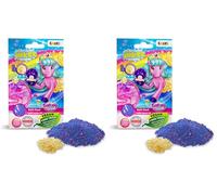 INKEE Bath Dust Galupy Mermaid, Polvo de Sirena para la Bañera, Sales de Baño con Efecto Crepitante y Aroma a Batido de Plátano. (Paquete de 2)