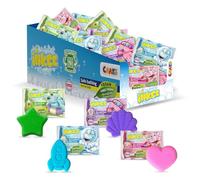 INKEE Bath Fizzer - Caja de 40 Bombas de Baño Efervescentes Enriquecidas con Aceite de Almendras, Surtido con 4 Formas, Colores y Aromas diferentes