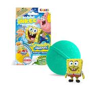 INKEE Bob Esponja - Bomba de baño para niños con sorpresa - Bob Esponja Figuras para coleccionar - Bola de baño 80 g con aroma a goma hamburguesa y aceite de jojoba, turquesa o amarillo