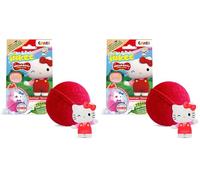 INKEE Hello Kitty Bomba de Baño Infantil con Sorpresa - 1 de 6 Figuras Coleccionables - Bomba de Baño 80 g con Aroma a Sandía y Aceite de Jojoba, Color Rosa o Rojo (Paquete de 2)