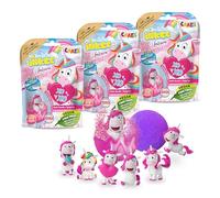 INKEE Pack 3 Bombas de Baño Infantiles de Unicornios con Regalo Sorpresa figurita de Unicornio. para Bañera o Piscina, aroma a palomitas