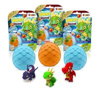 INKEE Surprise Dragons Bag, paquete de 3: 3 bombas de baño para niños con sorpresa, con una figurita de dragón en su interior - Bombas de baño para niños con aroma a cola y naranja