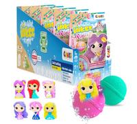 INKEE Surprise Princess - Pack de 3 bombas de baño con figura sorpresa, aroma algodón de azúcar y aceite de almendras, testadas dermatológicamente, 5x100g