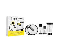INKEY List Glow Hard or Go Home Set de regalo, incluye 2 almohadillas limpiadoras, limpiador hidratante de crema a leche, suero de ácido hialurónico, crema de agua omega, trío de cuidado de la piel