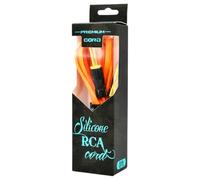INKgrafiX® AVA Snake King - Cable de tatuaje RCA de lujo con clip, color naranja, conector dorado, calidad de estudio, cable plano