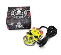 INKgrafiX® IG57044 - Interruptor de pie para máquina de tatuaje, diseño de calavera loca, color amarillo