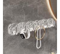 inkihuit Soporte para cadenas de pared, soporte para cadenas, almacenamiento de joyas, colgador para cadenas y pulseras, anillos y pendientes, transparente, ganchos plateados, 1 unidad