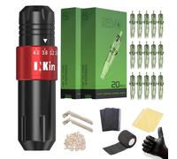 INKin Kit de Tatuaje,Juego Completo de Bolígrafos para Máquina de Tatuaje Rotativa,6 Longitudes de Trazo Ajustable,Máquina de Tatuaje,20 Agujas de Cartucho de Tatuaje Mixto Revo para Artistas Tatuajes