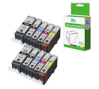 InkJello - Cartucho de tinta compatible con Canon Pixma iP3600 iP4600 iP4700 MP540 MP550 MP560 MP620 MP630 MP640 MP980 MP990 MX860 MX870 PGI-520/CLI-521 (BK/C/M/Y, 10 unidades)