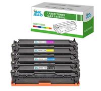 InkJello Compatible Toner Cartucho Reemplazo por HP Colour Laserjet CM1312 CM1312n CM1312nfi CP1215 CP1217 CP1510 CP1514n CP1515n CP1518ni CB540A/1A/2A/3A (Negro/Cian/Magenta/Amarillo, 4-Pack)