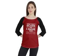 Inkmeso Tshirt para La Camiseta Raglan De La Madre You Can't Scare Me I Have Two Boys Camisa Grafica Superior