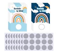 INKNOTE 120 tarjetas de calcomanías bohemias de arco iris para rascar, certificados de regalo en blanco para negocios, para belleza, maquillaje, salón, spa, restaurante, tarjetas de cupón de bricolaje