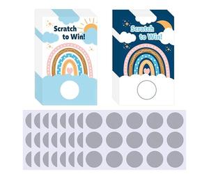 INKNOTE 120 tarjetas de calcomanías bohemias de arco iris para rascar, certificados de regalo en blanco para negocios, para belleza, maquillaje, salón, spa, restaurante, tarjetas de cupón de bricolaje