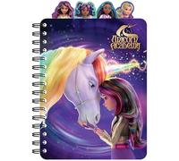 Inkology: Diario de 4 pestañas: Unicorn Academy - 160 páginas de puntos, cuaderno en espiral con temática mágica, 4 separadores de personajes, notas de escritura, sueños, garabatos, niños mayores de 3