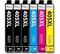 INKPACT 405XL Cartuchos compatibles paquete de 6 para Epson Workforce Pro WF-3820 WF-3825 WF-4820 WF-4825 WF-4830 WF-7830 WF-7835 WF-7840 (3 unidades, negro, 1 unidad de cada color)