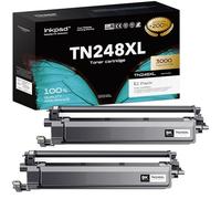 iNKPAD 2 Pieza TN248XL Compatibles con Brother TN248 XL Cartucho de tóner Compatible con Brother MFC-L3740CDW MFC-L3760CDW MFC-L3740CDWE DCP-L3560CDW HL-L3240CDW MFC-L8390CDW (2 Negro)