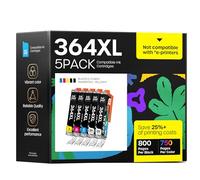 iNKPAD 364XL Cartuchos de Tinta 364 XL Compatibles con HP Officejet Officejet 4620 4610 4622 Deskjet 3070A 3520 3524 Photosmart 5520 5510 5511 5512 5522 (2Negro 1Cian 1Magenta 1Amarillo)
