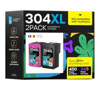 iNKPAD Cartuchos de impresora 304XL, repuesto 304XL compatibles con HP 304 XL Mutipack para HP Envy 5030 5000 5010, HP deskjet 3750 3700 2600 2630 (2 unidades)