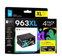 iNKPAD Lot de 4 Cartouches 963XL pour 963 963 XL pour OfficeJet Pro 9010 9012 9013 9014 9015 9016 9018 9019 9020 9022 9023 9025 9026 9026 9028 (Noir/Cyan/Magenta/Jaune)