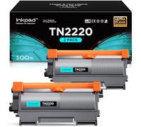 iNKPAD TN2220 TN 2220 Tóner compatible con Brother TN-2010 TN-2220 TN2010 para Brother MFC-7360N HL-2130 FAX-2840 HL-2250DN DCP-7055 MFC-7460DN DCP-7055W HL-2240 HL-2270DW MFC-7860DW. (2 negros)
