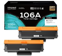 iNKPAD W1106A 106A Toner Compatible para HP 106A Toner Negro para Laser MFP 135wg para Laser 107w 107a 107r MFP 137fwg 137fnw 135w 135a 135r Cartucho de Impresora(Negro, 2-Pack)