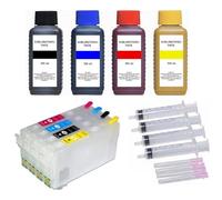 Inkpro - Cartuchos de tinta recargables compatibles con Epson 405 XL + 4 x 100 ml de tinta de sublimación para Workforce WF-7310, 7830, 7835, 7840, Pro WF-3820, 3825, 4820, 4825, 4830