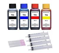 Inkpro Juego de 4 recambios de 100 ml de tinta premium para T3461, T3462, T3463, T3464, T3471, T3472, T3473, T3474, T34 XL negro, cian, magenta, amarillo