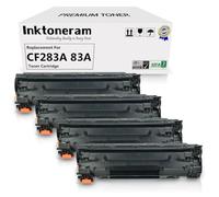 Inktoneram CF283A 83A - Cartuchos de tóner compatibles con HP CF283A 83A Laserjet Pro M201n M225dn M225dw M125a M125rnw M125nw M127fn M127fw M201dw (negro, 4 unidades)