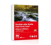 Inkuway A4 100 Hojas de Doble Cara Mate 230gsm Papel Fotográfico de Inyección de Tinta para Folletos, Tarjetas de Libros de Fotos, Imprimibles por Inyección de Tinta