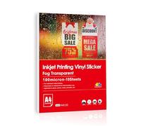 Inkuway A4 de vinilo transparente imprimible por inyección de tinta, película adhesiva impermeable, 10 hojas se seca rápidamente, colores vivos, fácil de cortar