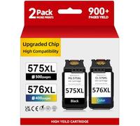 INKWELLZ Cartuchos PG-575/CL-576XL - 500/400+ Páginas, Reemplazo para Originale Tinta Canon 575 576 Negro & Color, para Pixma TS3550i TS3551i TS3750i TS3751i TR4750i TR4751i TR4755i TR4756i