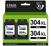 Inkwood 304XL Negro Cartuchos Remanufacturado para HP 304 XL Cartuchos de Tinta para Envy 5010 5020 5030 5032 Deskjet 2620 2622 2630 2632 2633 2634 3720 3730 3733 3735 3750 3760 3762 3764 (2 Pack)