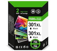 INKYEAH Tinta 301 XL Negro, Cartuchos 301 XL Reemplazo para HP 301 Negro, Tinta Impresora 301 Negro Compatible con Envy 4500 5530 4504 4507 5532 DeskJet 2544 2540 1510 1050 J410 1512 OfficeJet 4630