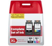INKYEAH Tinta 560 561 XL, Cartuchos PG-560 CL-561 Reemplazo para Cartuchos Tinta Canon 560 561, Cartuchos 560 561 Negro Tricolor para Impresoras Pixma TS5350 TS7450 TS7451 TS5350a TS5351 TS5352 TS5353