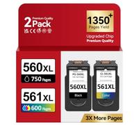 INKYEAH Tinta 560 561 XL - Imprime 1350+ Páginas, Reemplazo para Cartuchos Tinta Canon 560 561 Original, Cartuchos PG-560/CL-561 XL para Canon Pixma TS5350 TS7450 TS7451 TS5350a TS5351 TS5352 TS5353