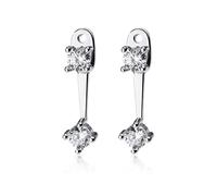 Inlaid Crystal Zircon a Dual Purpose Drop Earrings for Women Real Jewelry