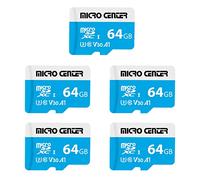 INLAND Micro Center - Tarjeta microSDXC de 64 GB, paquete de 5 tarjetas micro compatibles con Nintendo-Switch, UHS-I C10 U3 V30 4K UHD Video A1 R/W velocidad de hasta 95/30 MB/s tarjeta