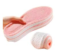 INLANDSIS 2 Pairs Wool Insoles Soft Sole, 2026 Upgraded 4d Elastic Cloud Breathable Softthick and Warm Wool Insole, Arch Support & Shock Absorption for Cold Weather (4pair Pink,43-44)