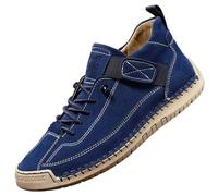 INLANDSIS Comfortable Orthopedic Sneakers, Unsex Adjustable Leather Sneakers, Slip On Soft Comfort Orthopedic Support Loafers (Dark Blue,9.5)