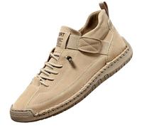 INLANDSIS Comfortable Orthopedic Sneakers, Unsex Adjustable Leather Sneakers, Slip On Soft Comfort Orthopedic Support Loafers (Apricot,4)