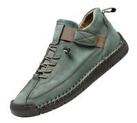 INLANDSIS Comfortable Orthopedic Sneakers, Unsex Adjustable Leather Sneakers, Slip On Soft Comfort Orthopedic Support Loafers (Military Green,11.5)