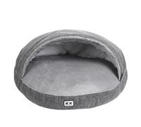 INLANDSIS Deluxe Dog Bed Cave, Detachable Kennel Warm Hooded Pad House, Anti Anxiety Calming Donut Bed Washable for Large Medium Small Dogs (Gray,M)